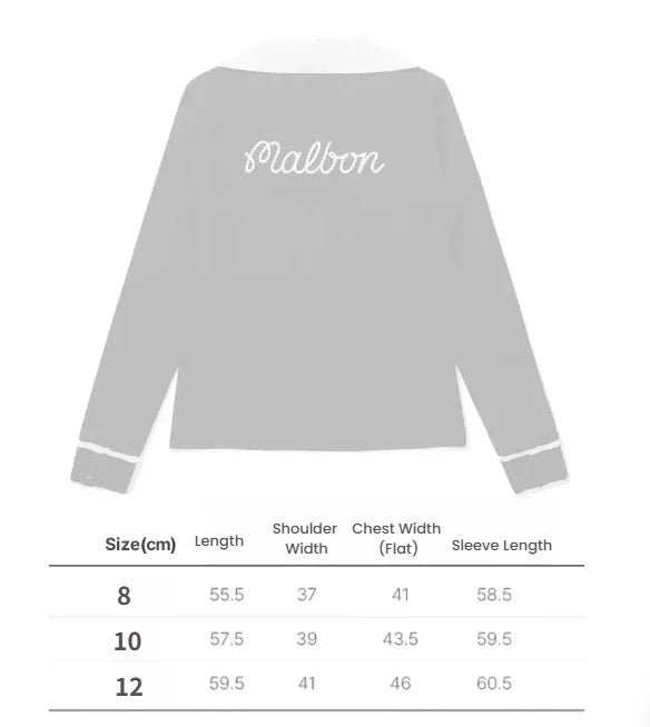 Malbon Women Golf Ice Silk Polo Shirt Knit Collar Top 2026 Navy Blue size chart