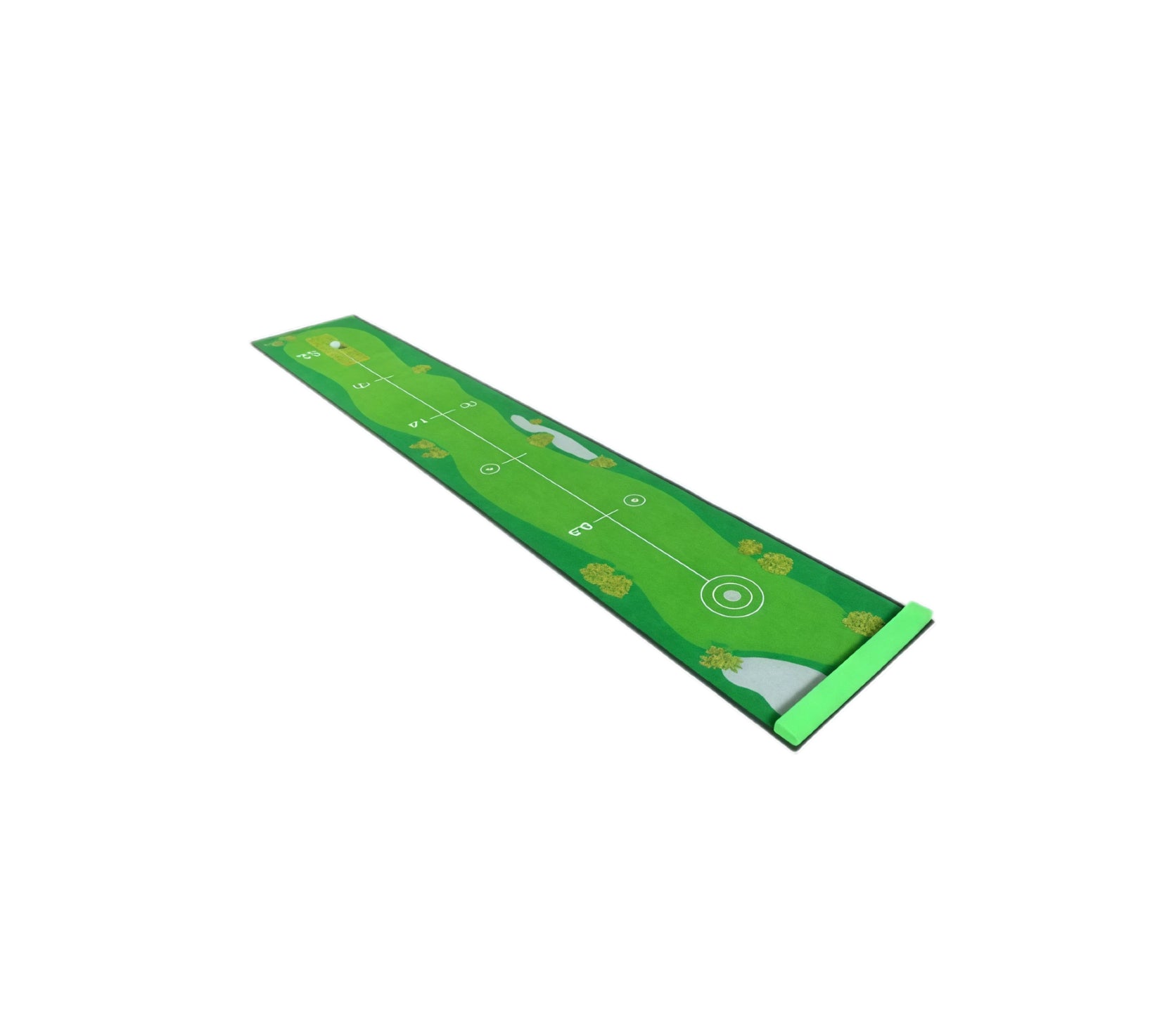 CAITON Indoor Golf Putting Mat Type-1 layout hero shot with alignment line and target markings