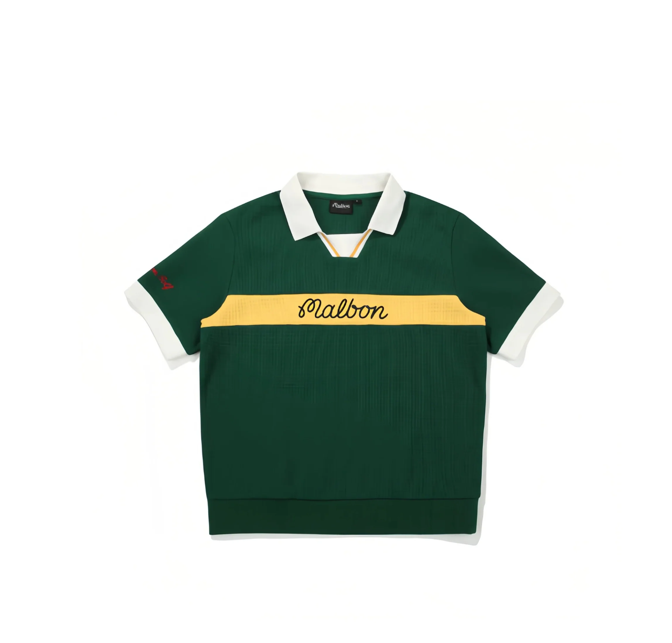 Malbon Men Golf Polo Shirt Breathable Casual Sport Tee Green front view 그린 골프 의류 정면