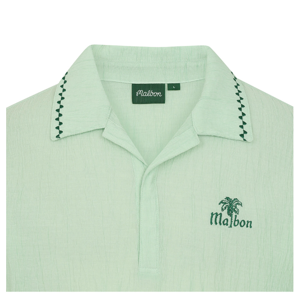 Malbon Golf Men’s Textured Quick-Dry Lightweight Polo Shirt