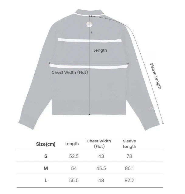 Malbon Women's Knit Golf Sweater Polo Apricot size chart 애프리콧 골프 의류 사이즈 차트
