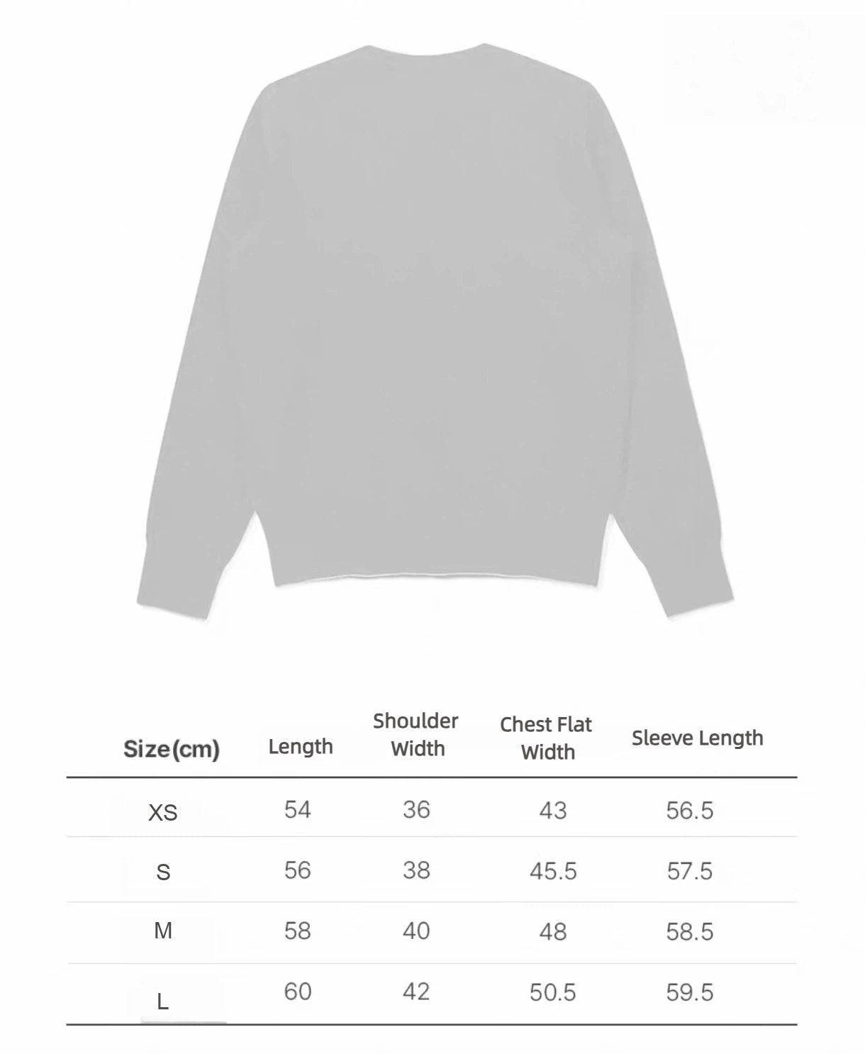 Malbon Preserve Yacht Club Women's Crewneck letter size chart