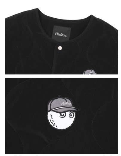 Malbon men padded jacket black colour variant detail