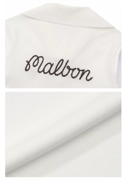 Malbon women ice silk golf polo cuff close-up