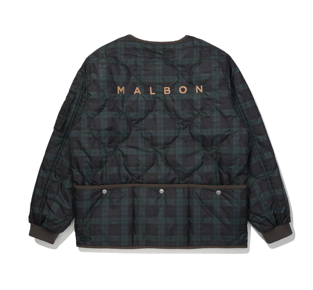 Malbon Golf Men’s Plaid Insulated Full-Zip Padded Jacket