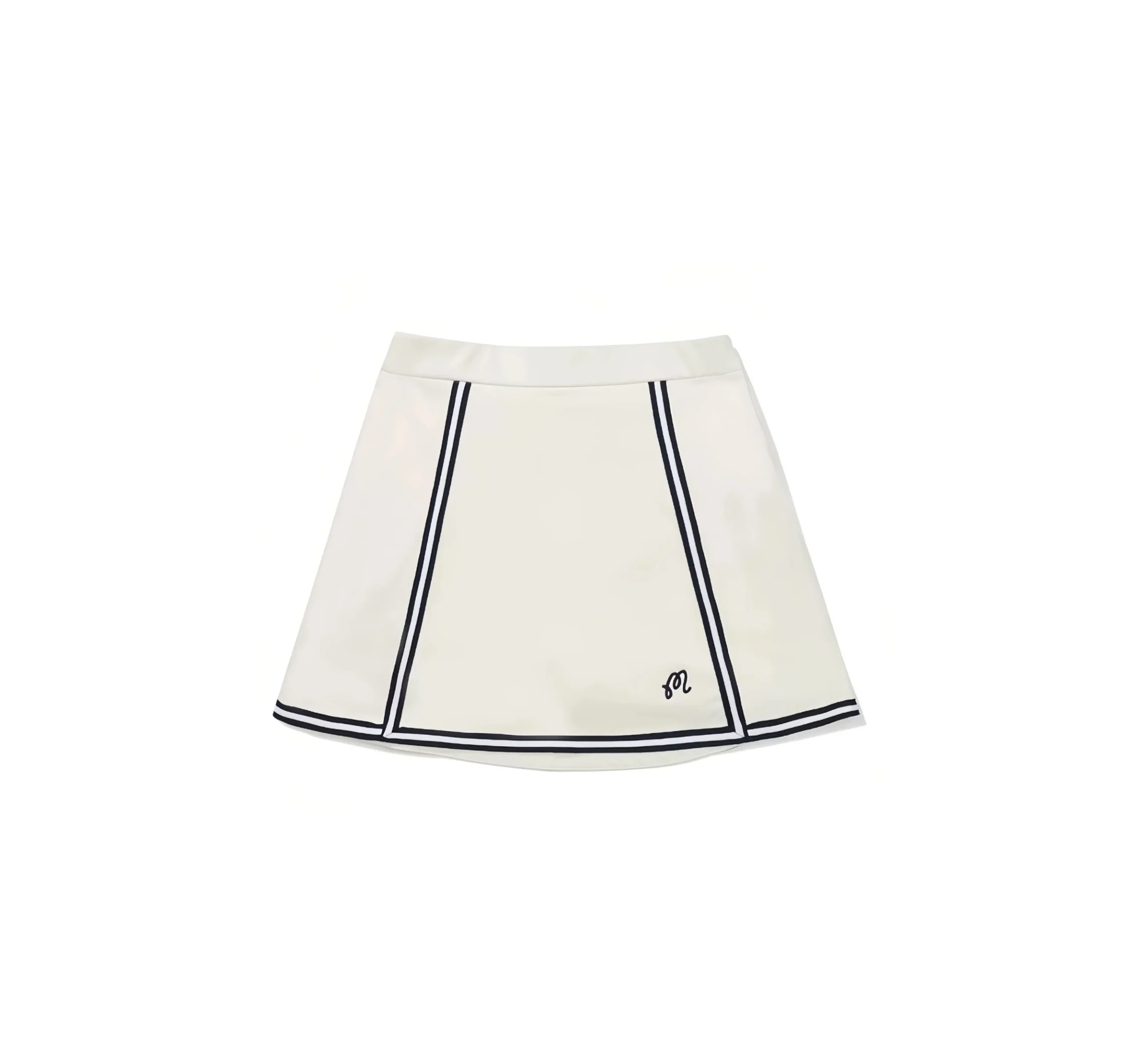 Malbon Women Golf Skirt Outdoor Sport Skort 화이트 골프 의류 정면