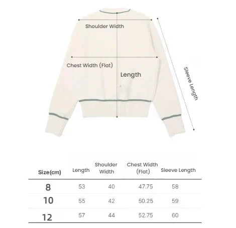 Malbon Women Golf Knit Sweater Jacket Warm Casual Outerwear Beige 베이지 사이즈 차트