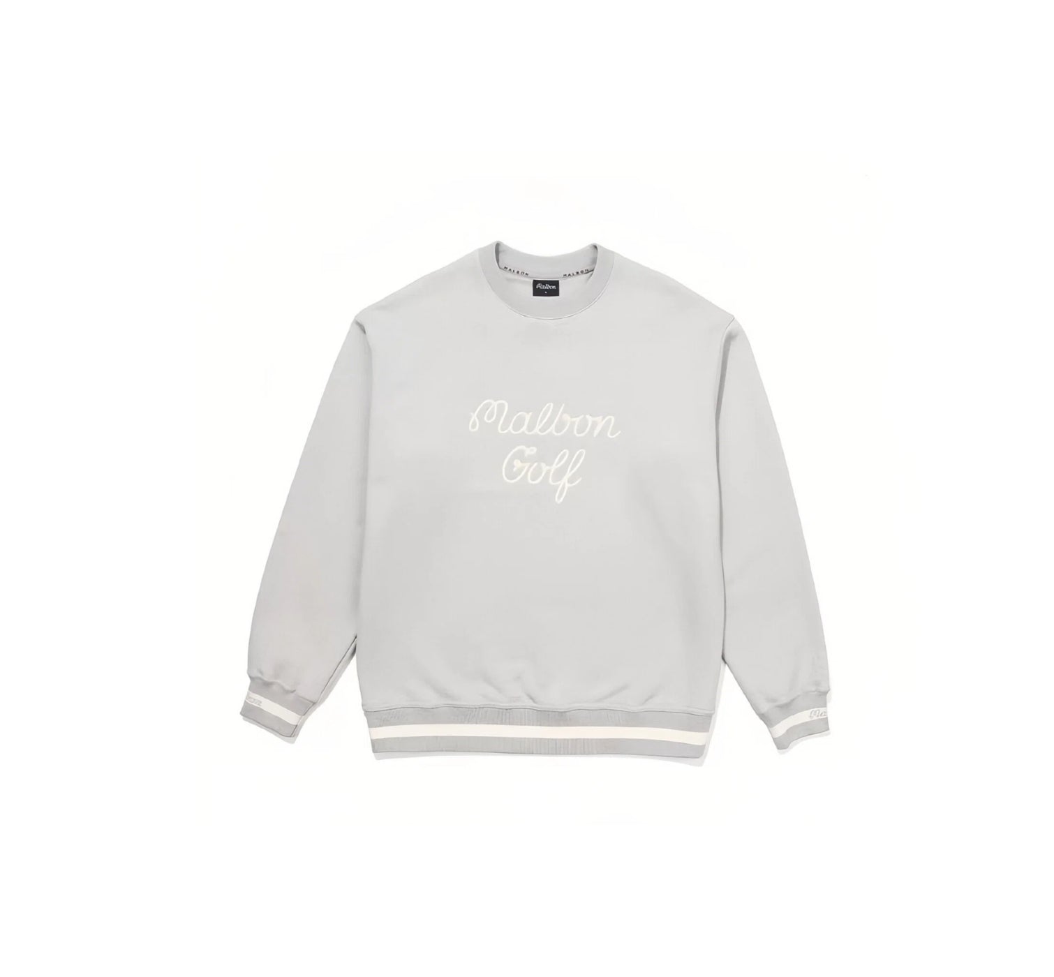 Malbon Men Golf Sweatshirt Crew Neck Logo Embroidered Sport Top