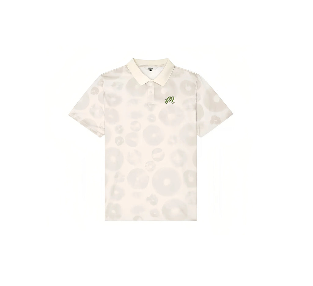 Malbon men logo collar golf polo in green front view
