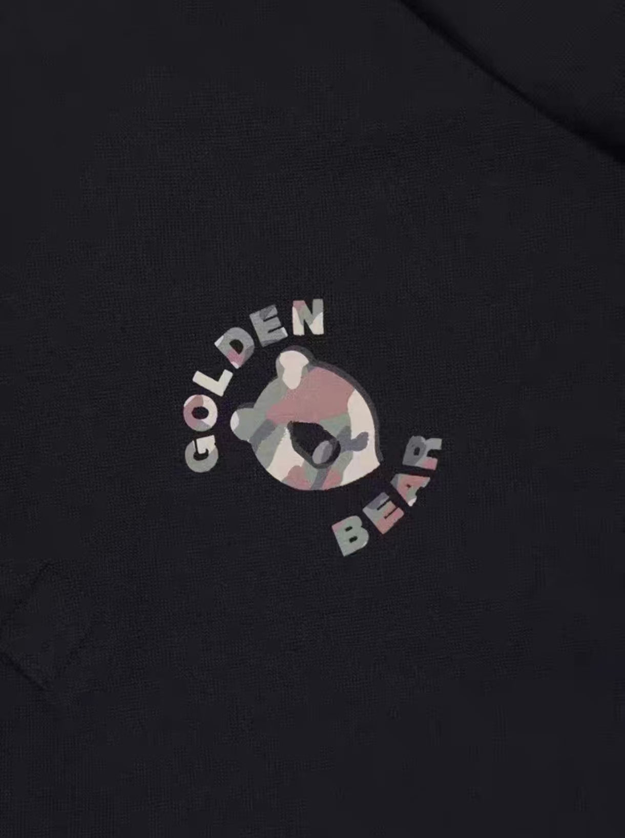 Golden Bear 유니섹스 그래픽 칼라 골프 폴로 블랙 가슴 디테일