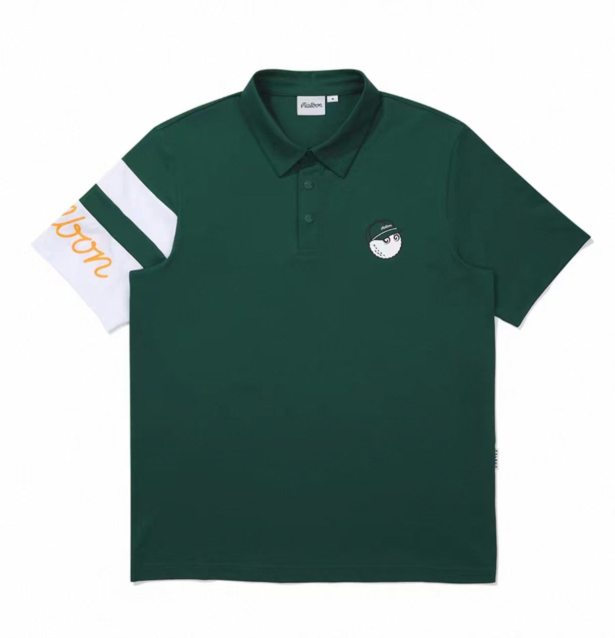 Malbon Golf 남성용 경량 쿨링 속건 폴로 셔츠 그린 정면