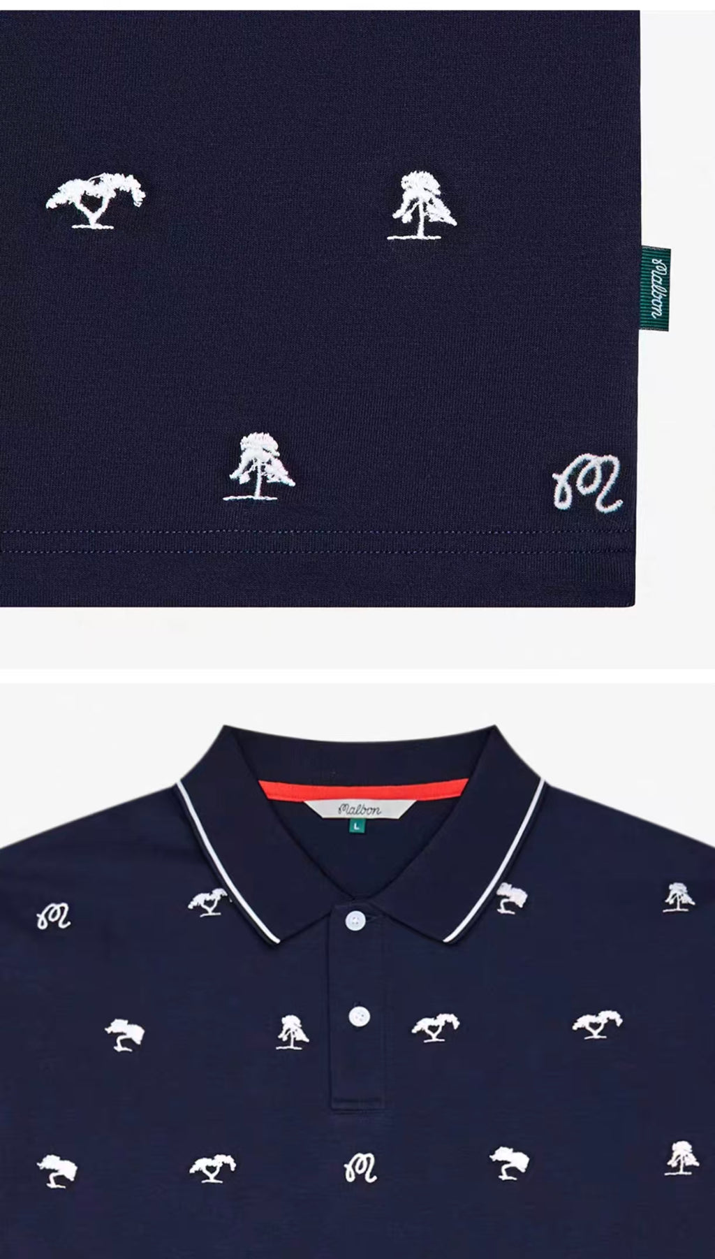Malbon Golf Men’s Korean Style Lightweight Athletic Polo Shirt