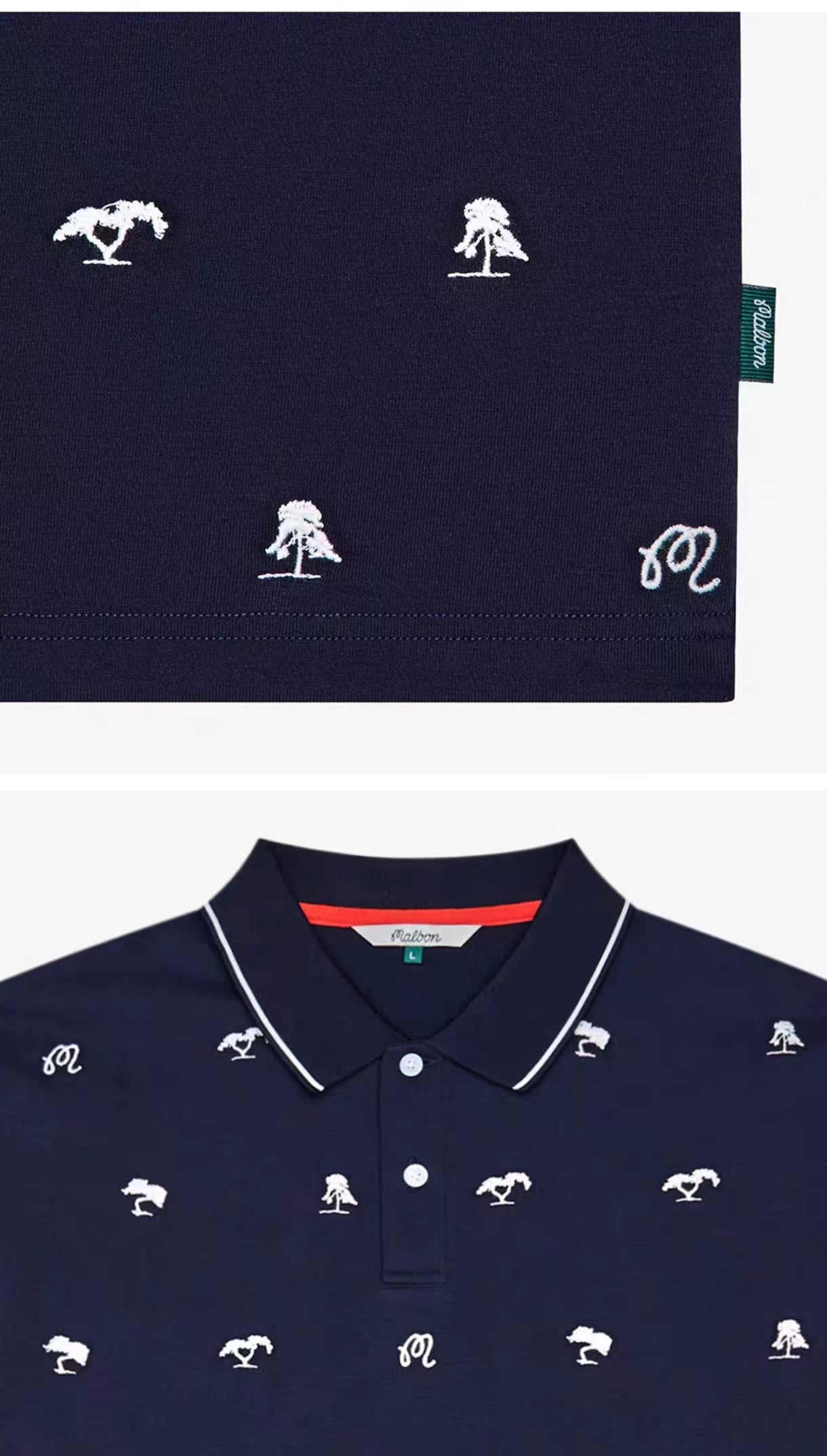 Malbon Golf Men’s Korean Style Lightweight Athletic Polo Shirt