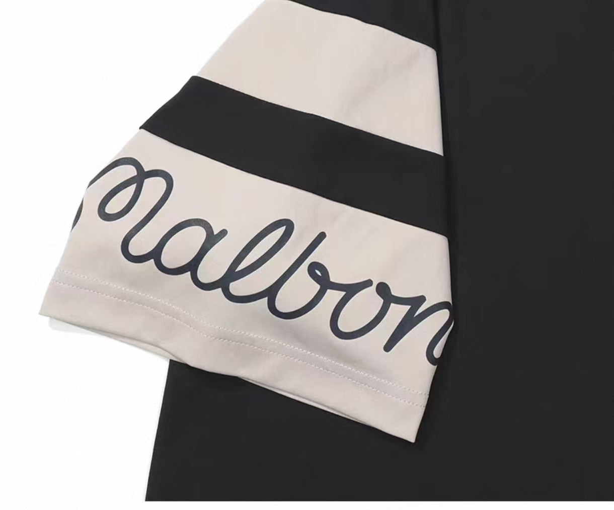 Malbon Golf 남성용 경량 쿨링 속건 폴로 셔츠 블랙 정면