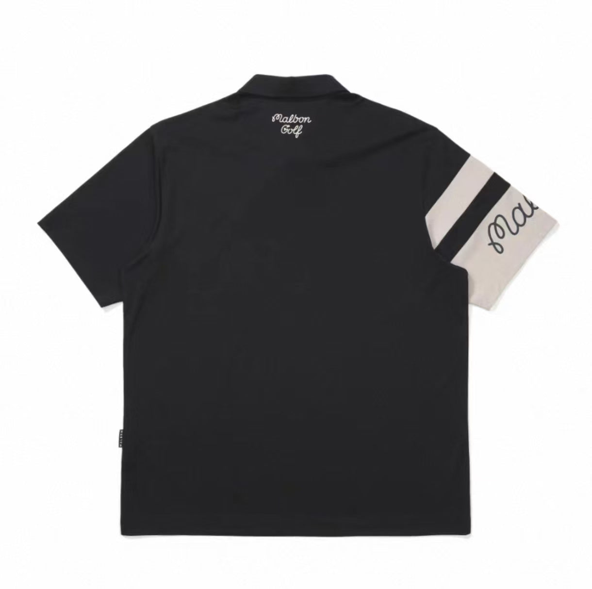 Malbon Golf 남성용 경량 쿨링 속건 폴로 셔츠 블랙 뒷면