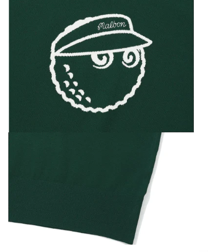 Malbon Women Golf Polo Shirt Knit Casual Tee 2025 Dark Green fabric and trim detail 다크 그린 골프 의류 원단과 트림 디테일