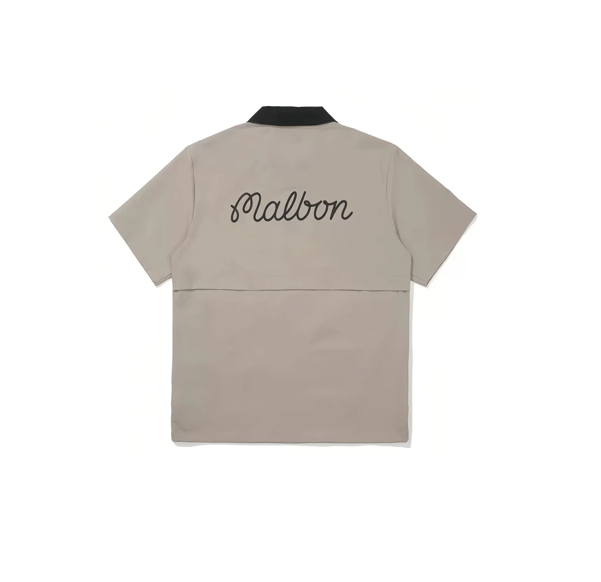 Malbon Men Golf Polo Shirt Breathable Quick Dry Tee 2025 Khaki back view 카키 골프 의류 후면