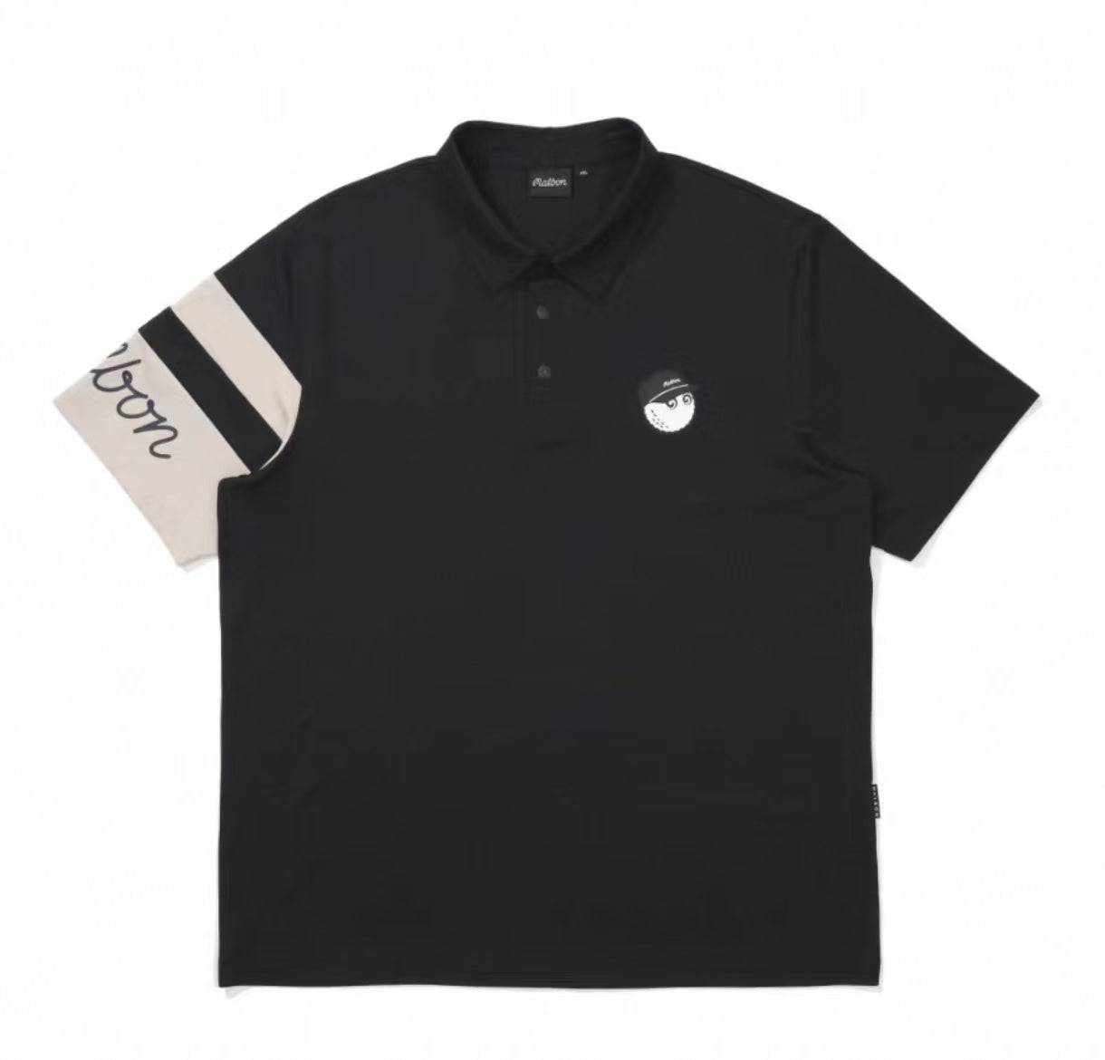 Malbon Golf 남성용 경량 쿨링 속건 폴로 셔츠 블랙 정면