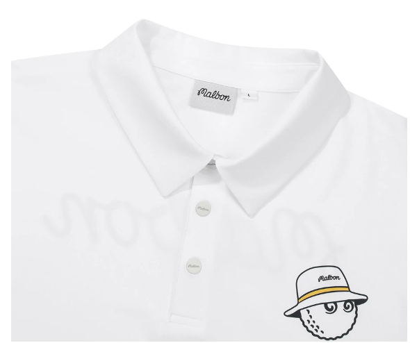Malbon men's green golf polo sleeve detail