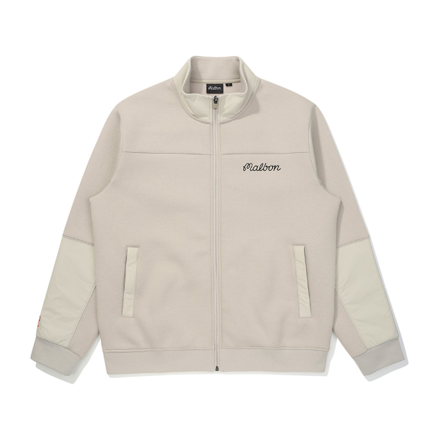 Malbon Golf Men’s Stand Collar Full-Zip Fleece Jacket