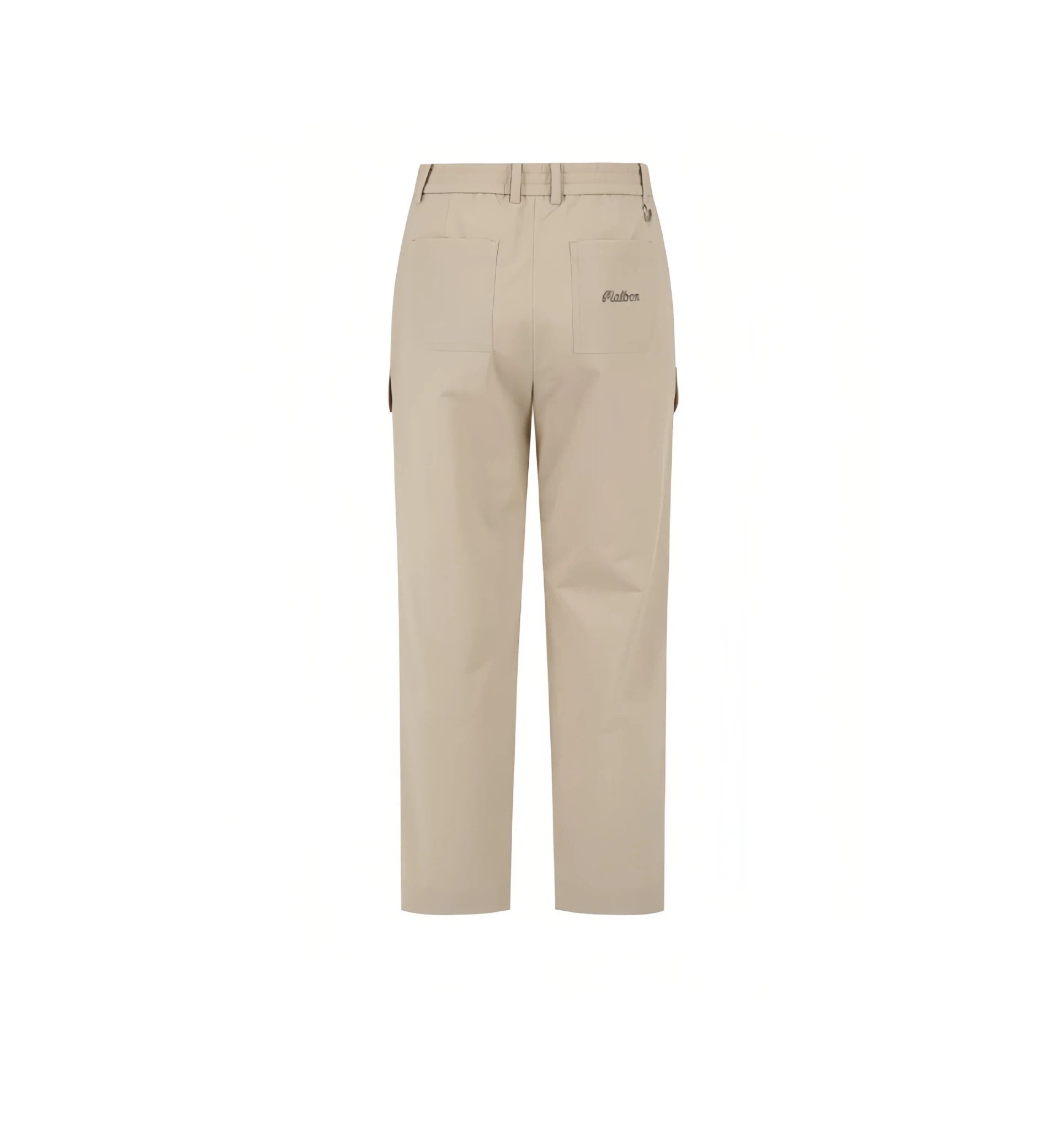 Malbon Women's Straight-Leg Golf Pants — buckethead button on cargo pocket detail