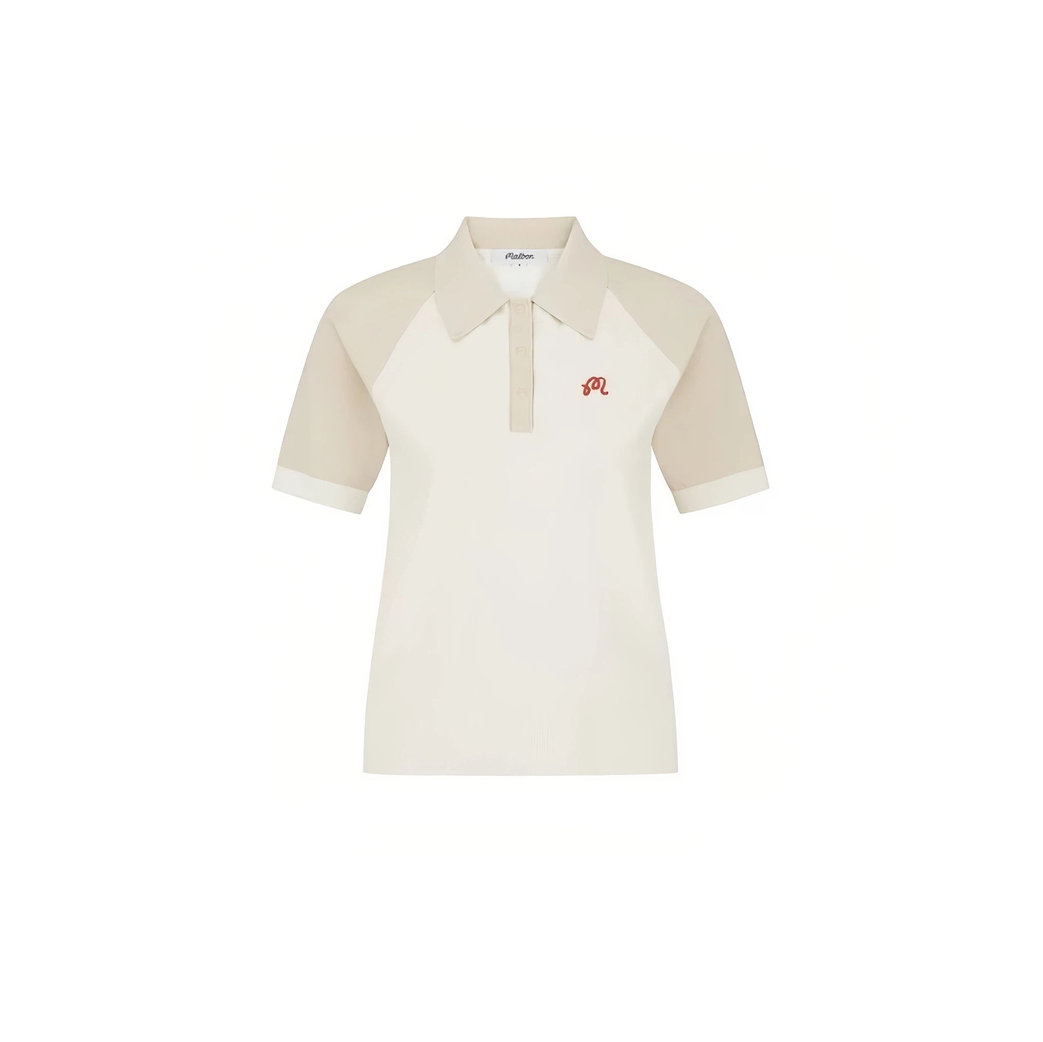 Malbon women colourblock knit golf polo in black front view