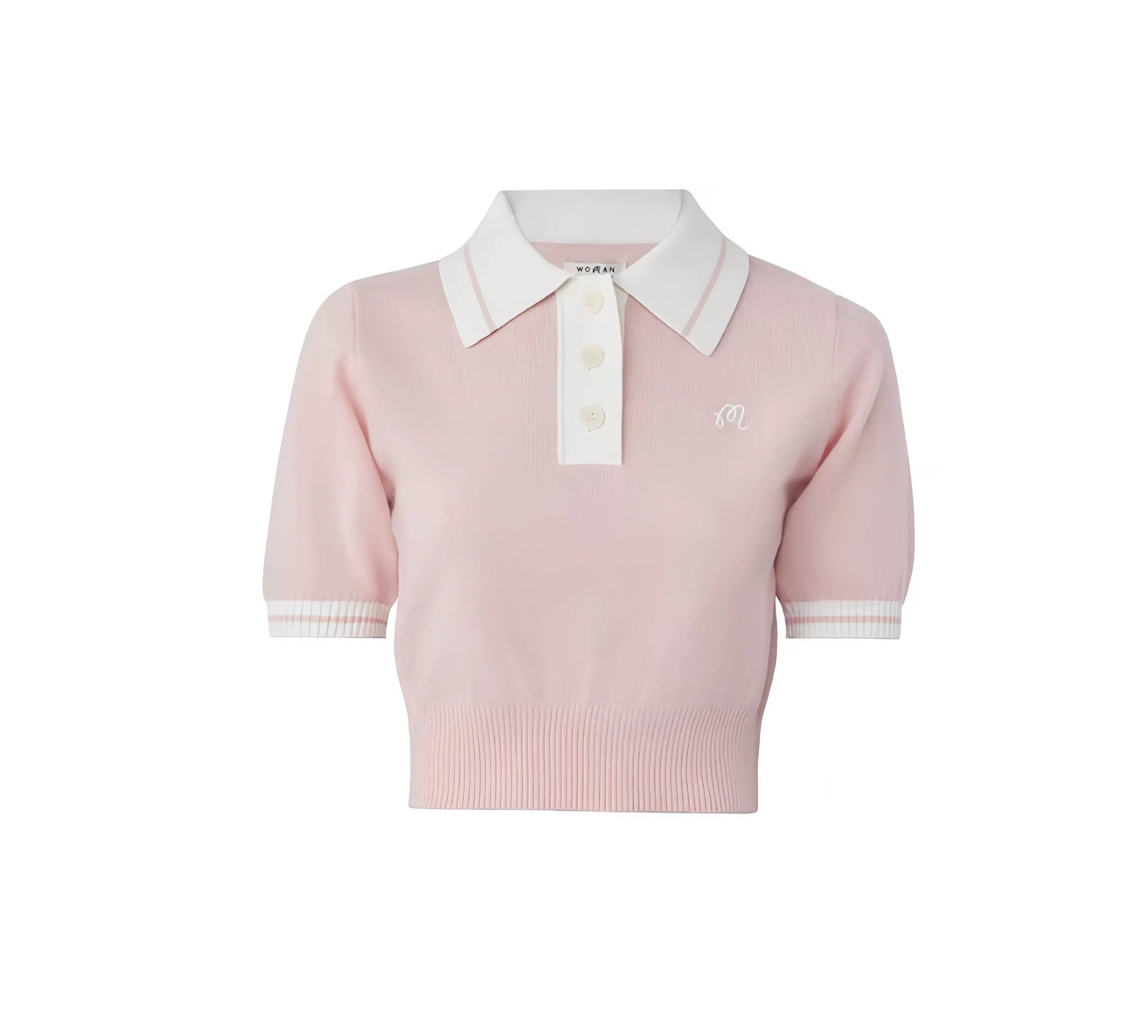 Malbon women knit golf polo in grey front view