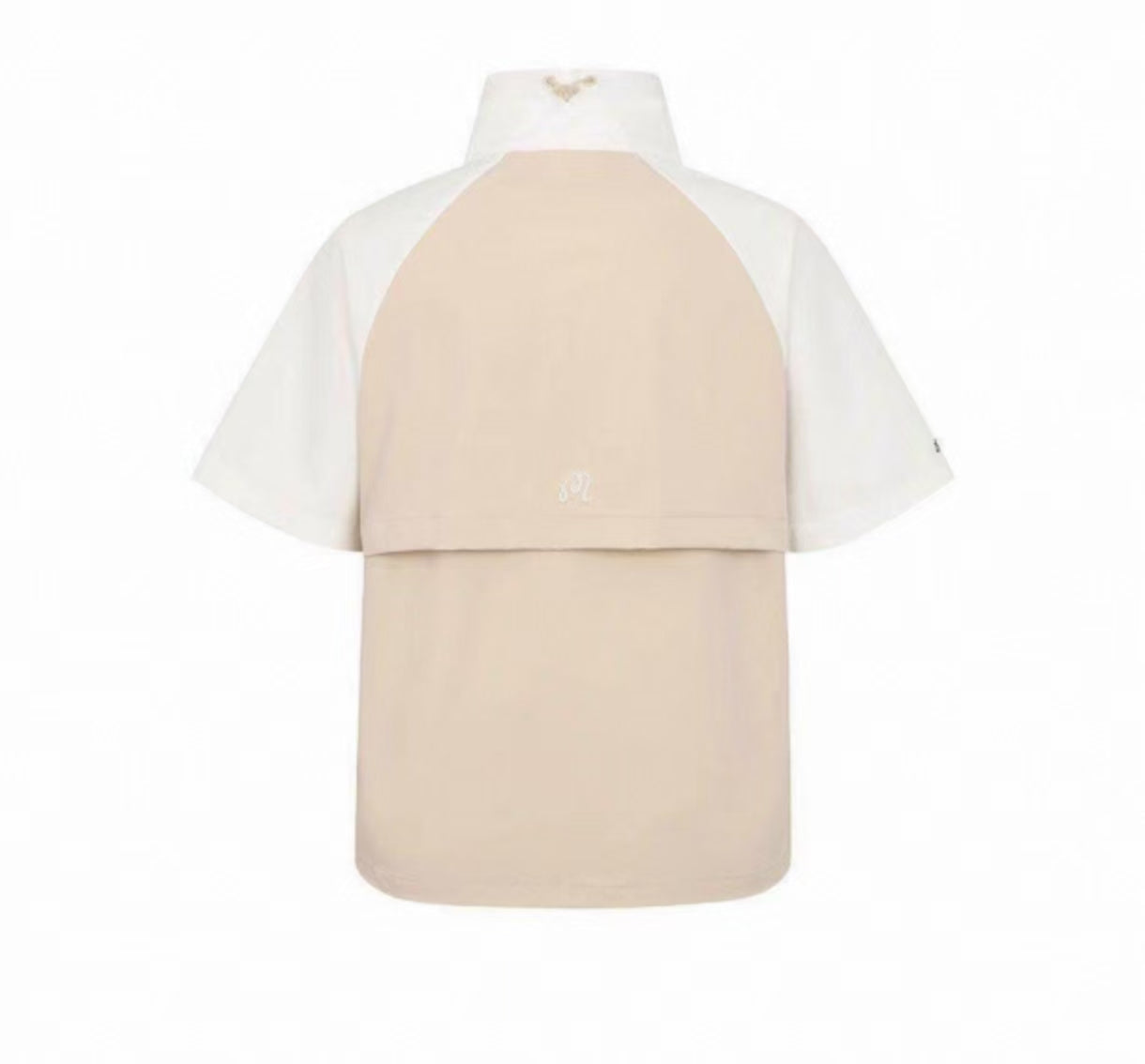 Malbon Golf Women’s Quick-Dry Stand 칼라 스포츠 탑 화이트 후면 이미지