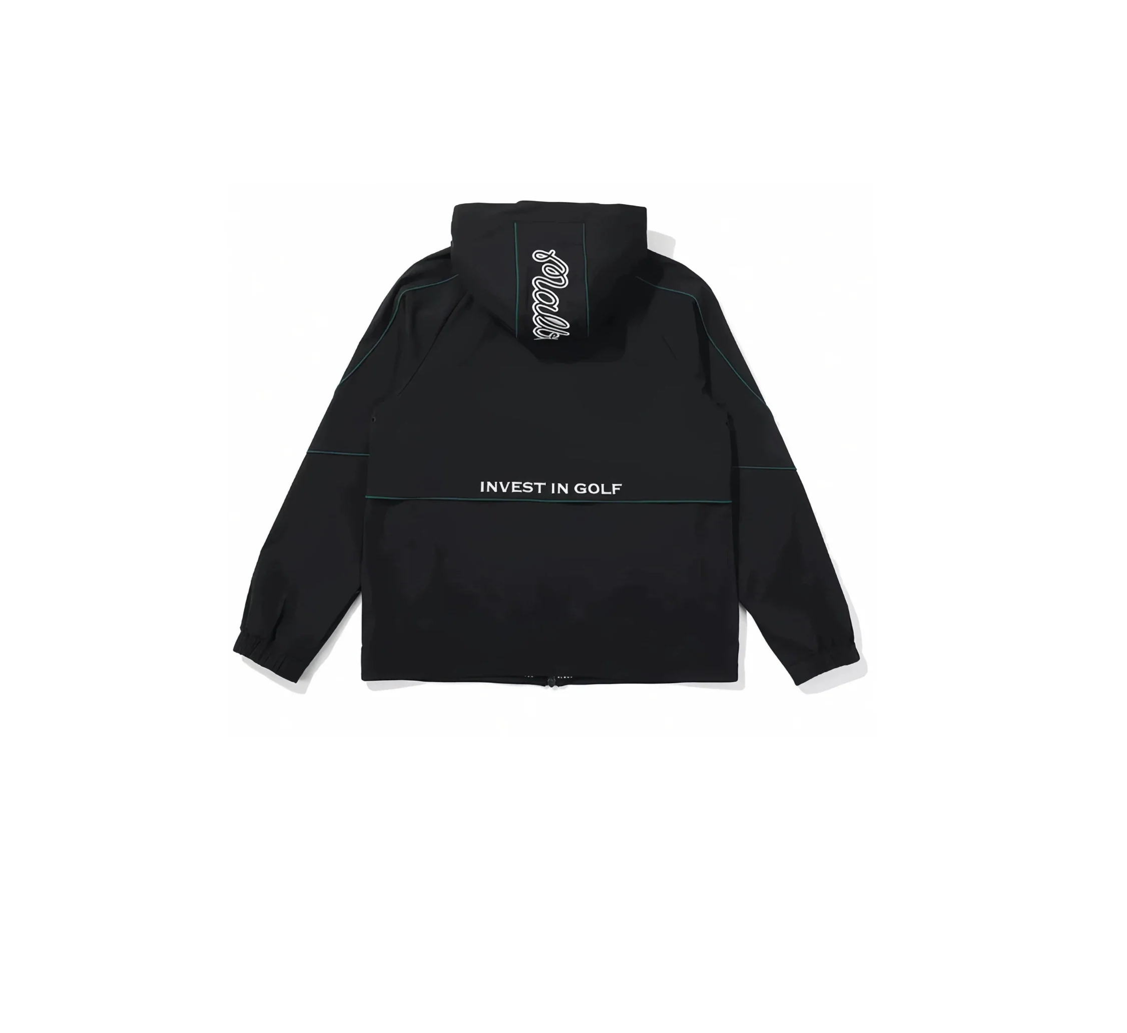 Malbon Men Golf Hooded Jacket Detachable Cap Casual Sport Outerwear 2025 Black back view 블랙 골프 의류 후면