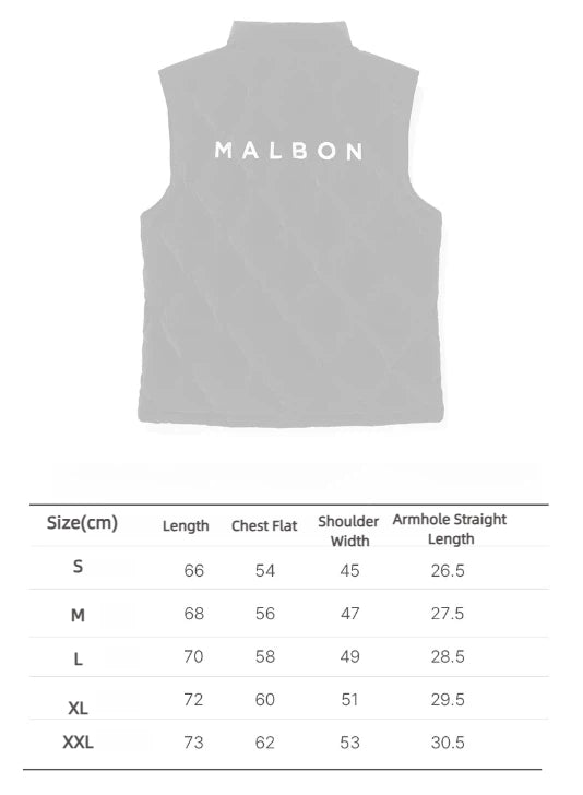 Malbon Golf Men’s Lettering Logo Insulated Polo Collar Vest