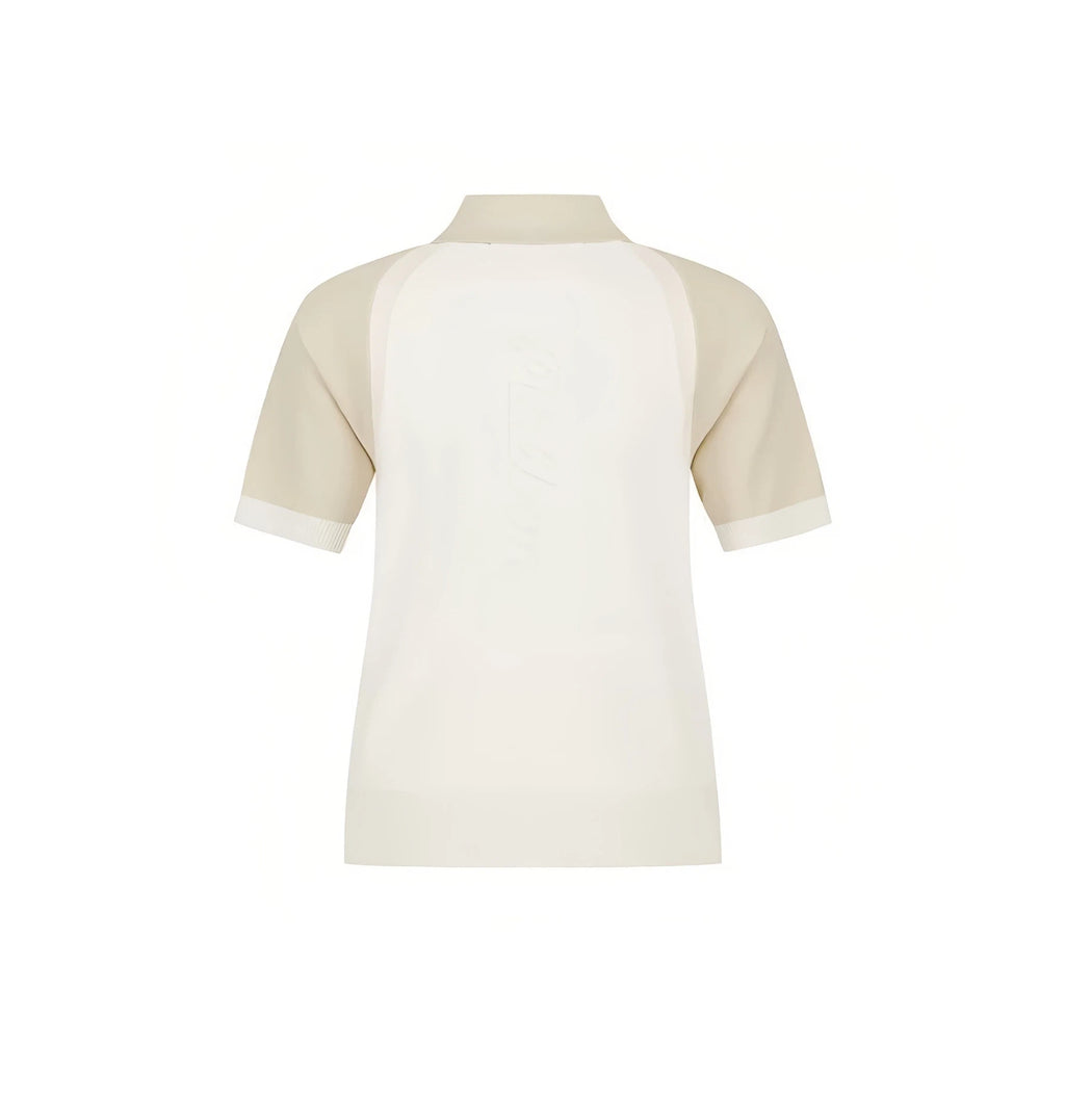 Malbon women colourblock knit golf polo fabric texture and stitching detail