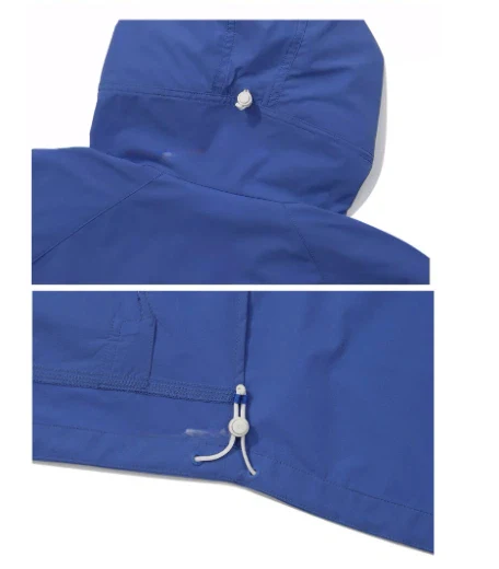 Malbon Women Golf Jacket Detachable Sleeve Hooded Windbreaker Blue product detail 블루 골프 의류 제품 디테일