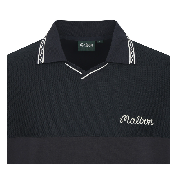 Malbon Golf Men’s Casual Letter Print Polo Shirt