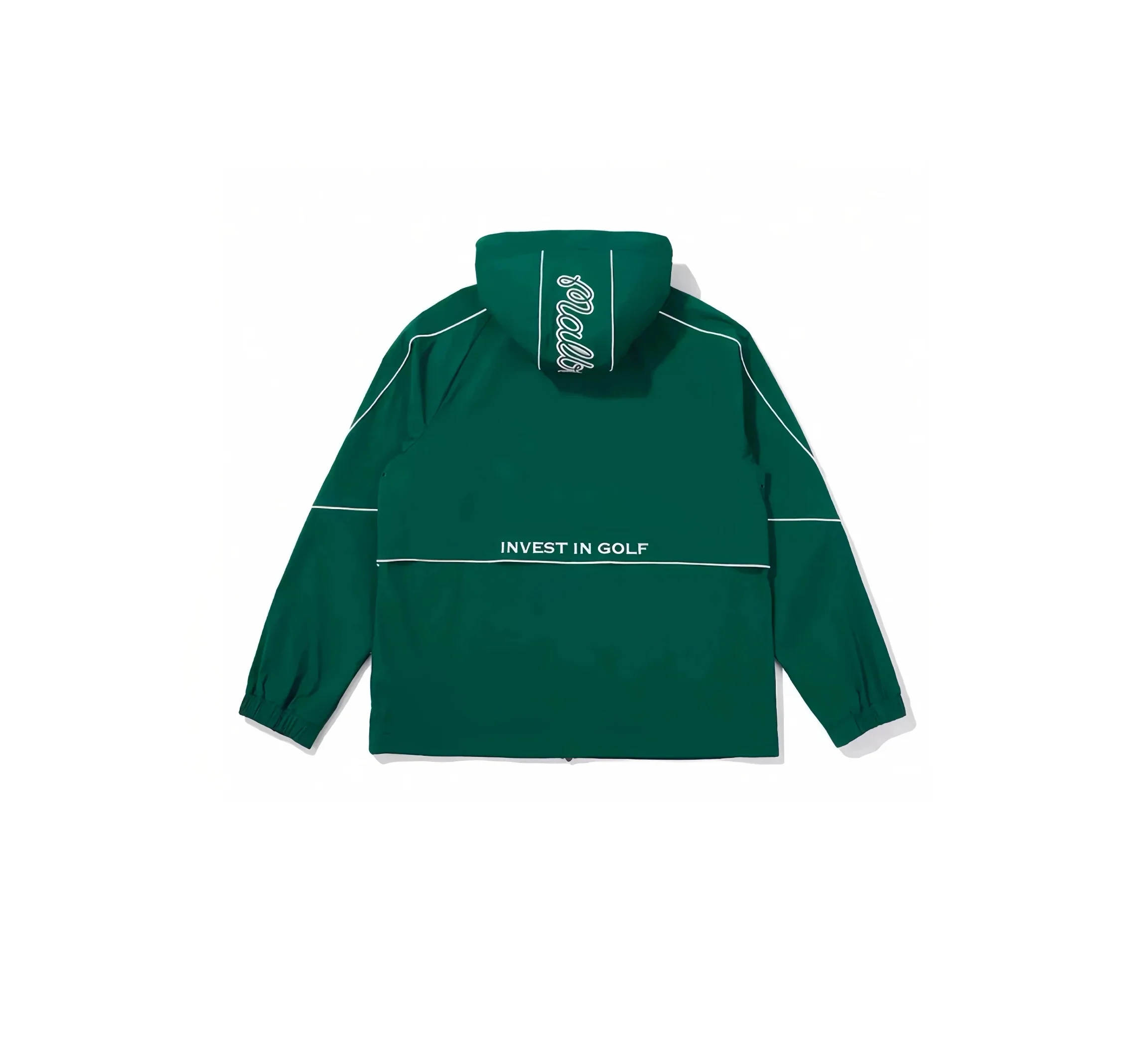 Malbon Men Golf Hooded Jacket Detachable Cap Casual Sport Outerwear 2025 Green back view 그린 골프 의류 후면