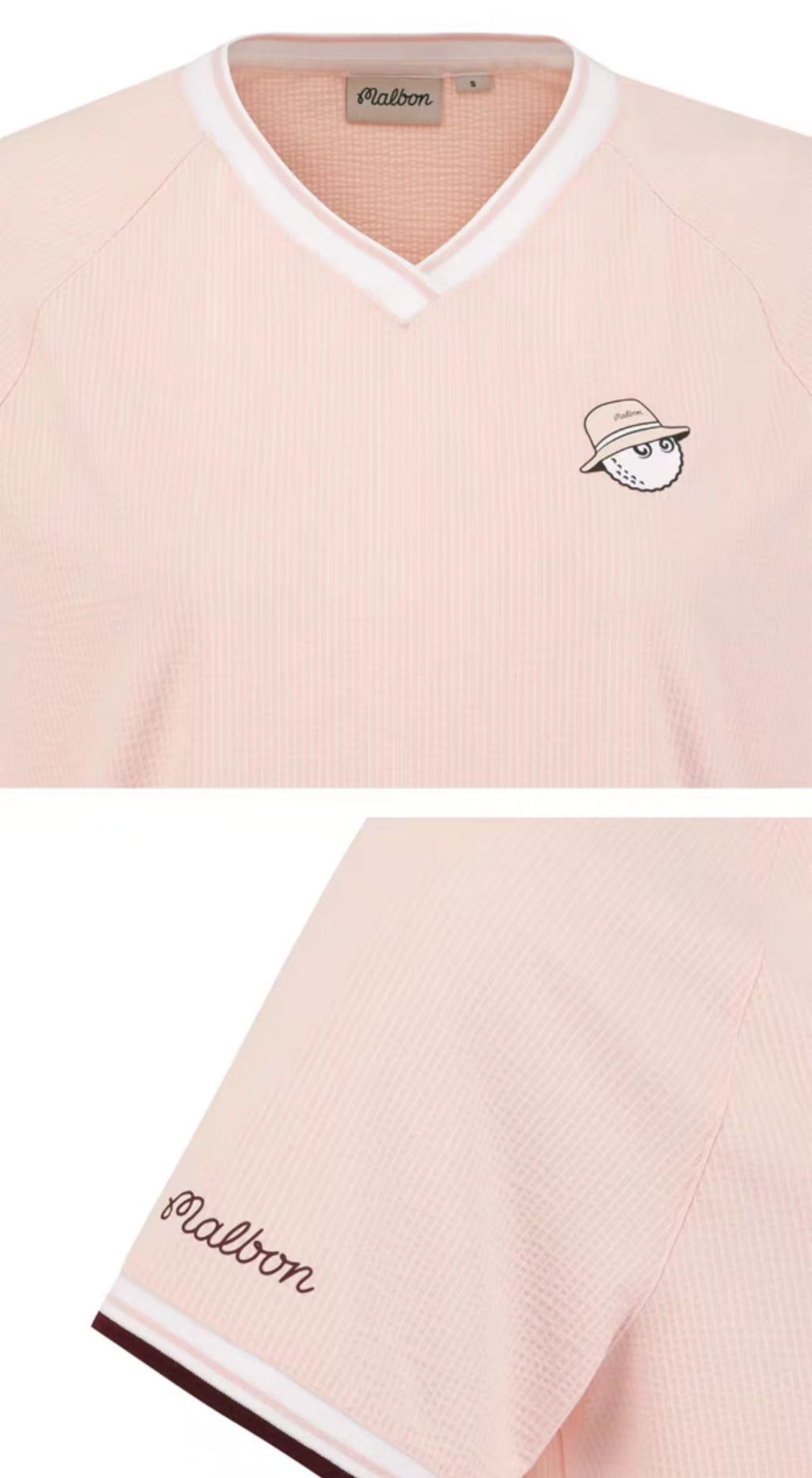 Malbon Golf Women’s Striped Breathable Casual Polo Shirt