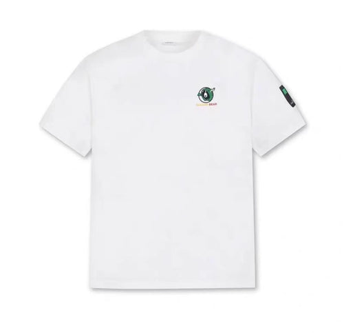 Golden Bear White cotton graphic golf T-shirt front view