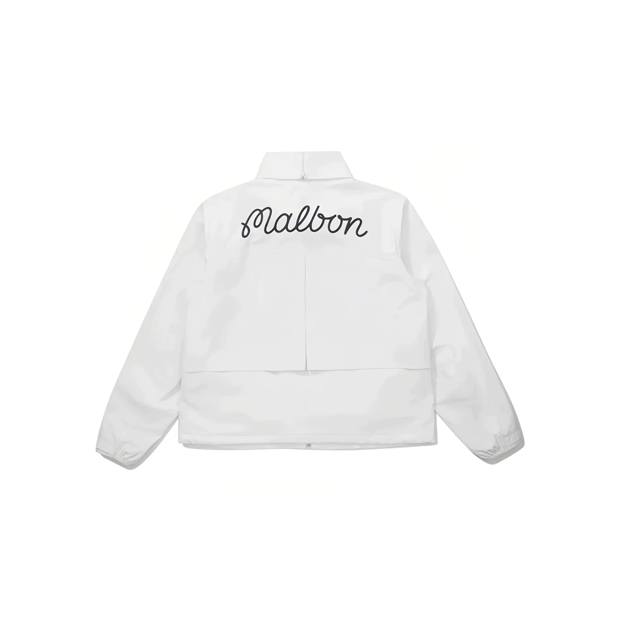 Malbon Women Golf Windbreaker Jacket Zip Hooded 2026 White back view 화이트 골프 의류 후면