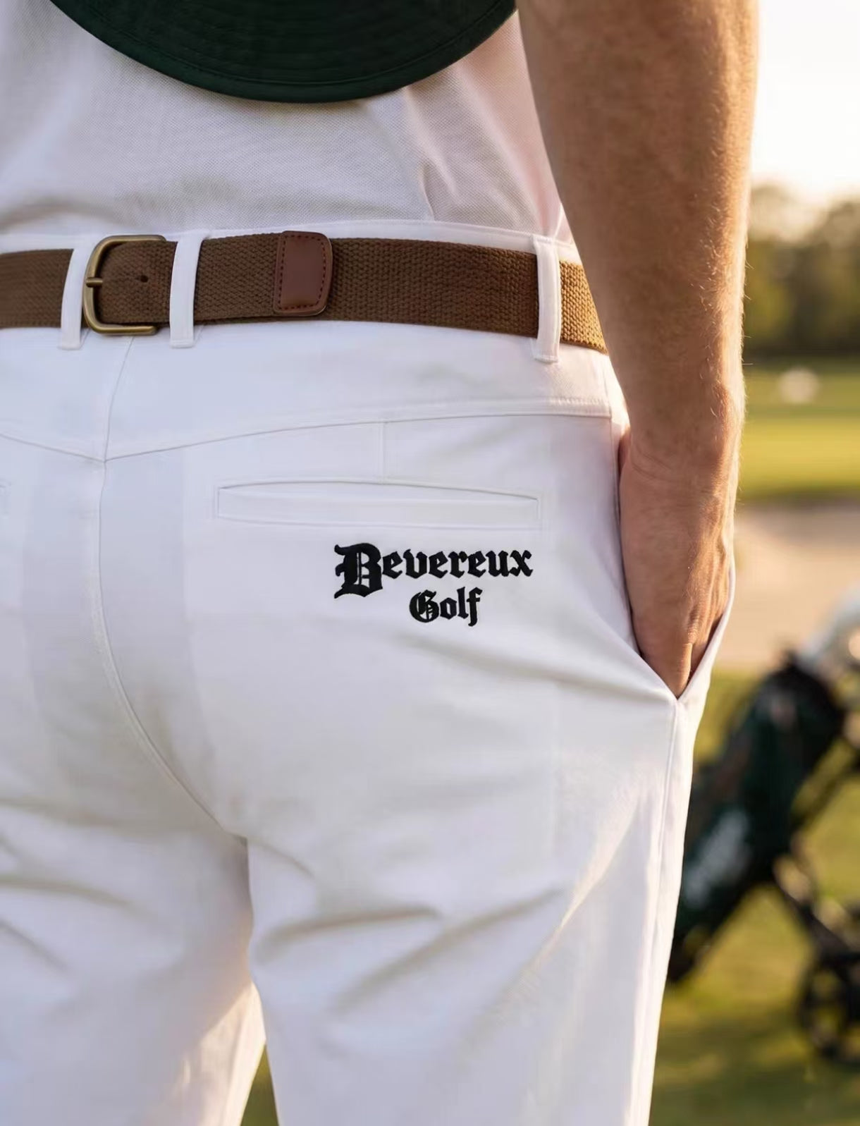 Devereux Golf 남성 화이트 스트레치 통기성 스트레이트 골프 팬츠 화이트 제품 이미지