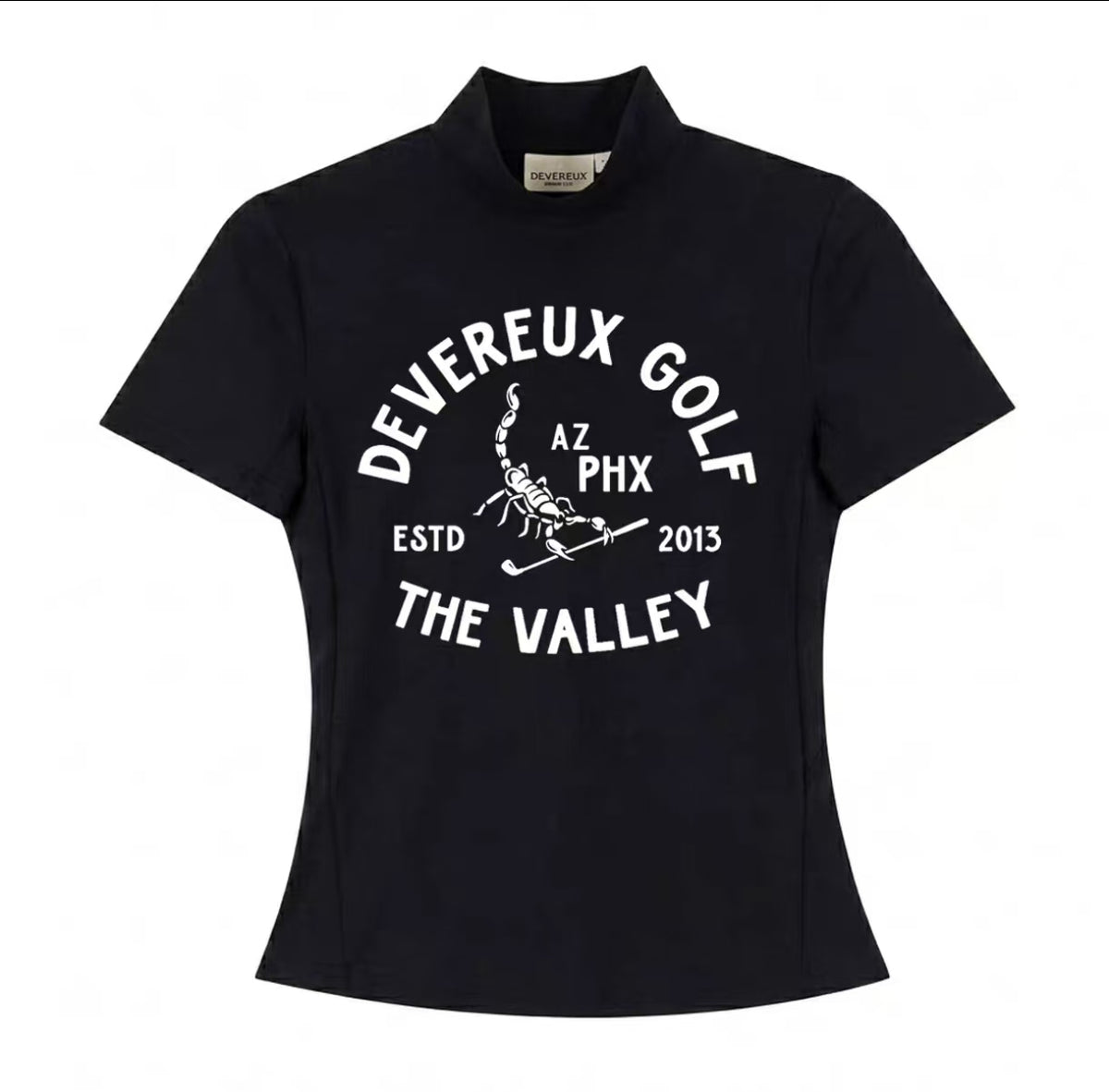 Devereux Golf 여성 경량 퀵드라이 모크넥 골프 셔츠 블랙 제품 이미지