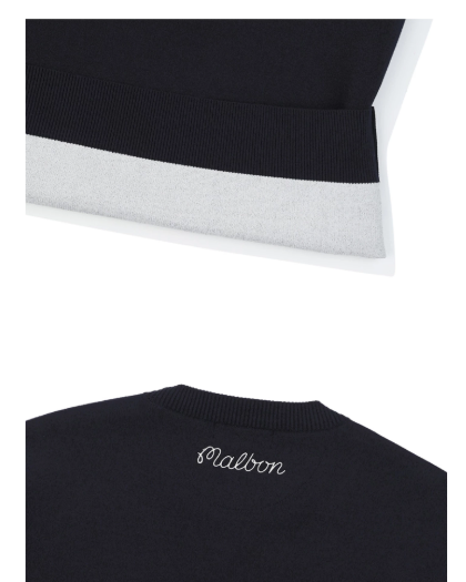 Malbon men knit sweater cuff and hem detail