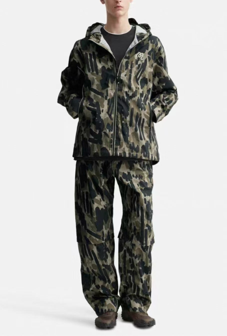 Malbon Tour Divot Camo Rain Jacket golf rain jacket front view