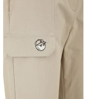 Malbon Women's Straight-Leg Golf Pants in black — side cargo pocket detail