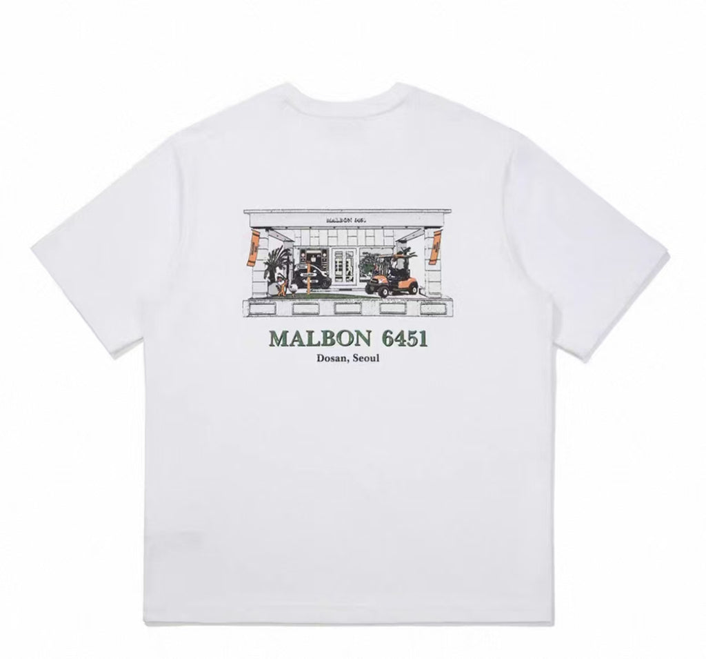 Malbon Dosan 645-1 Heavyweight Golf T-Shirt White back view