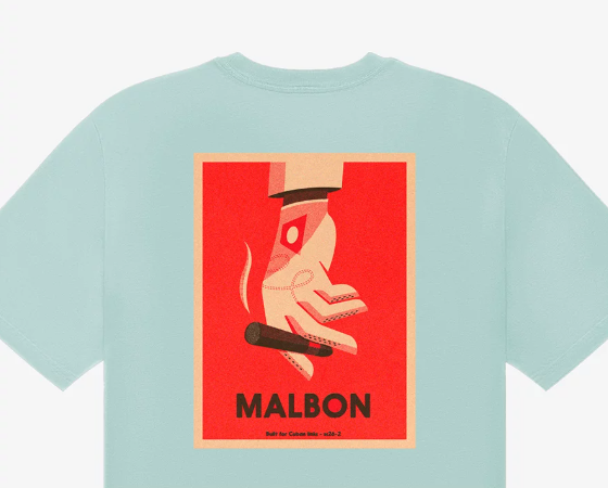 Malbon Golf Men’s Mint Green Bermuda Graphic T-Shirt