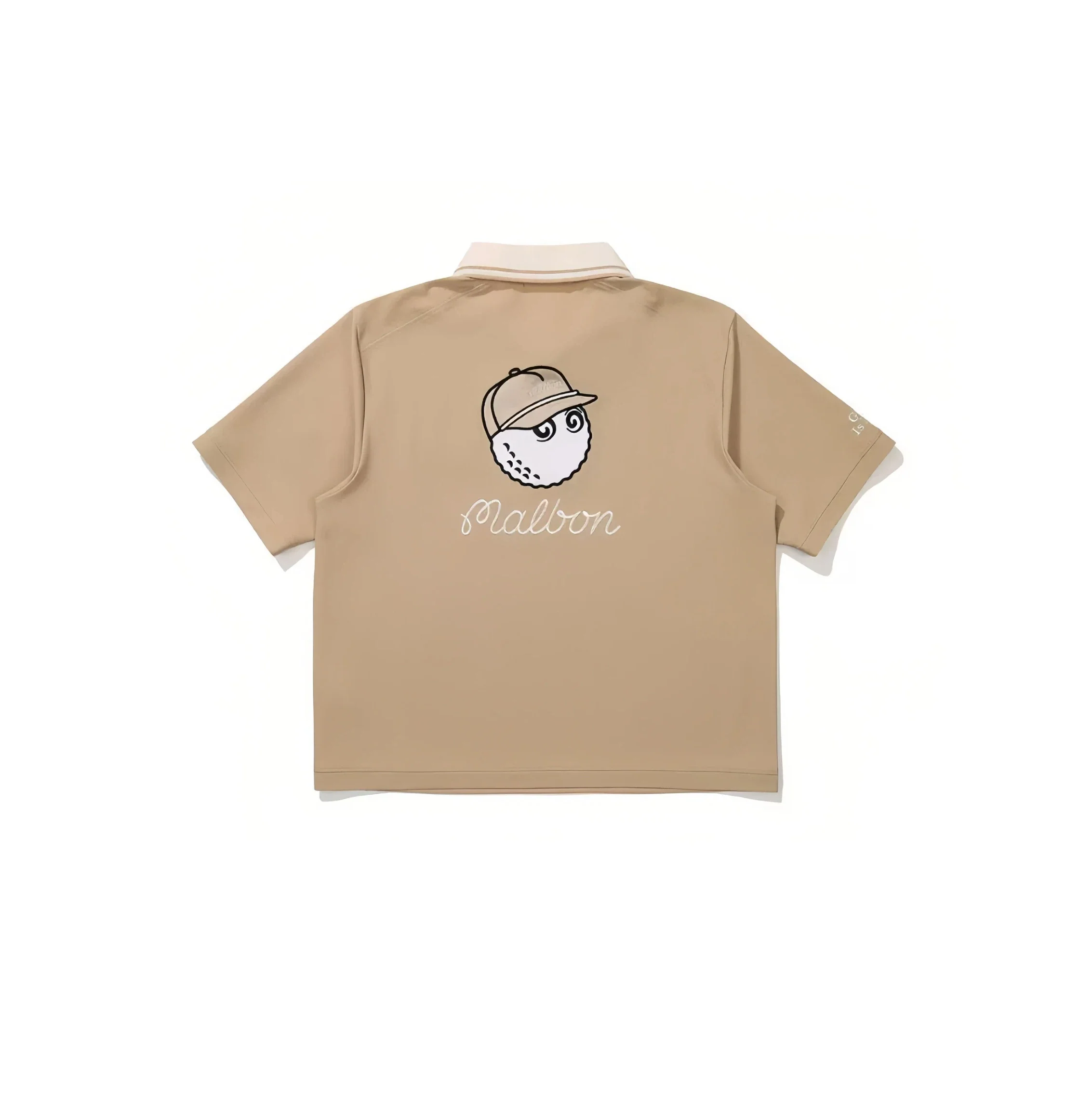 Malbon Women Golf Polo Shirt Casual Sports Collar Tee Khaki back view 카키 골프 의류 후면