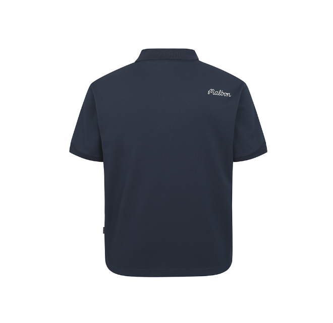 Malbon unisex navy Essential golf polo back view