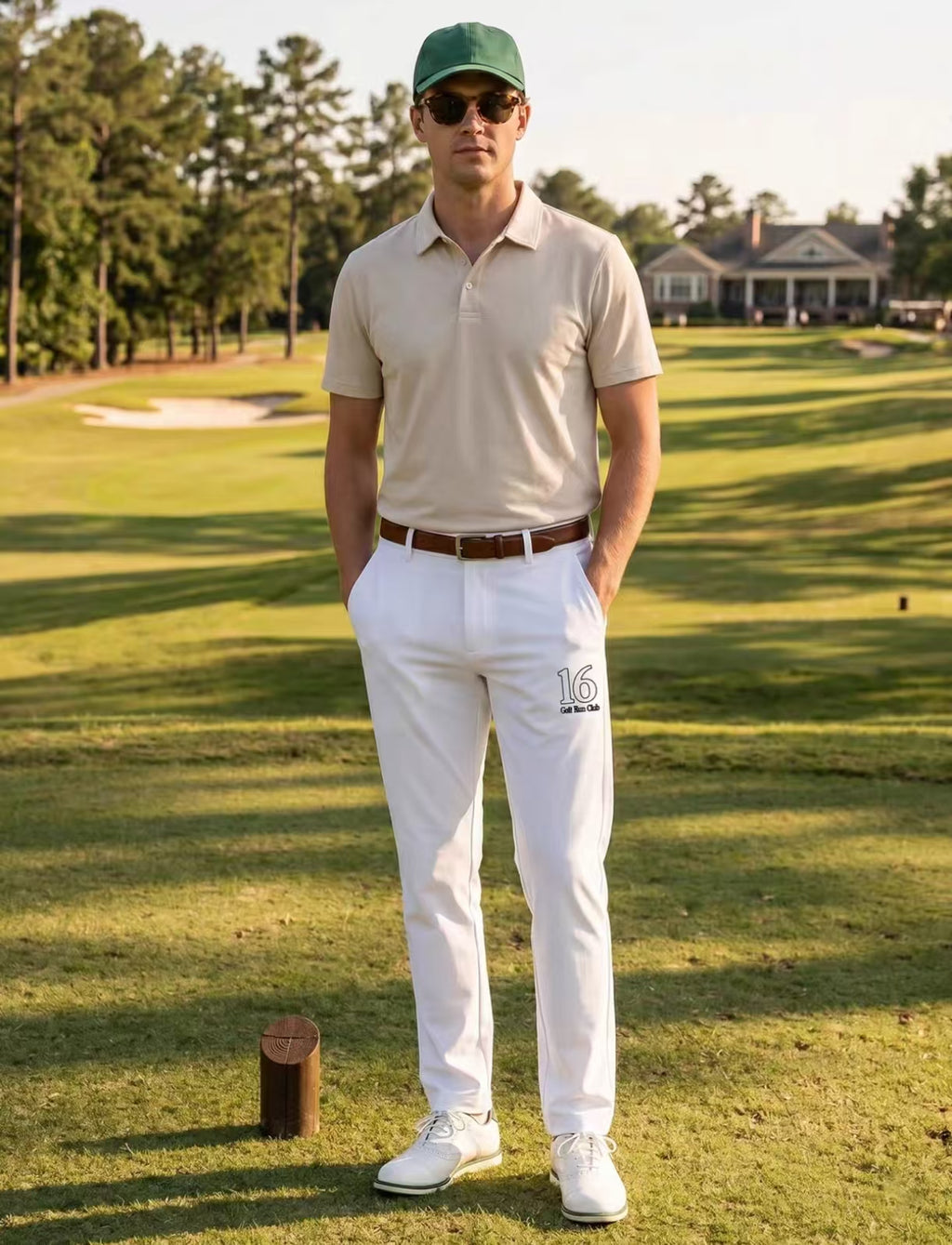 Devereux Golf 남성 화이트 스트레치 통기성 스트레이트 골프 팬츠 화이트 제품 이미지