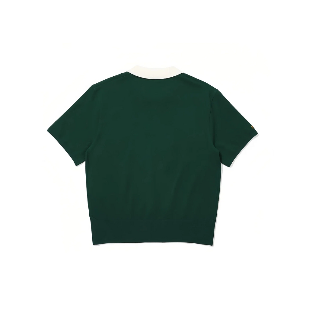 Malbon Women Golf Polo Shirt Knit Casual Tee 2025 Dark Green back view 다크 그린 골프 의류 후면