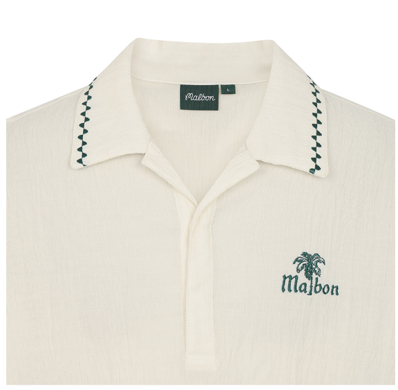 Malbon Golf Men’s Textured Quick-Dry Lightweight Polo Shirt