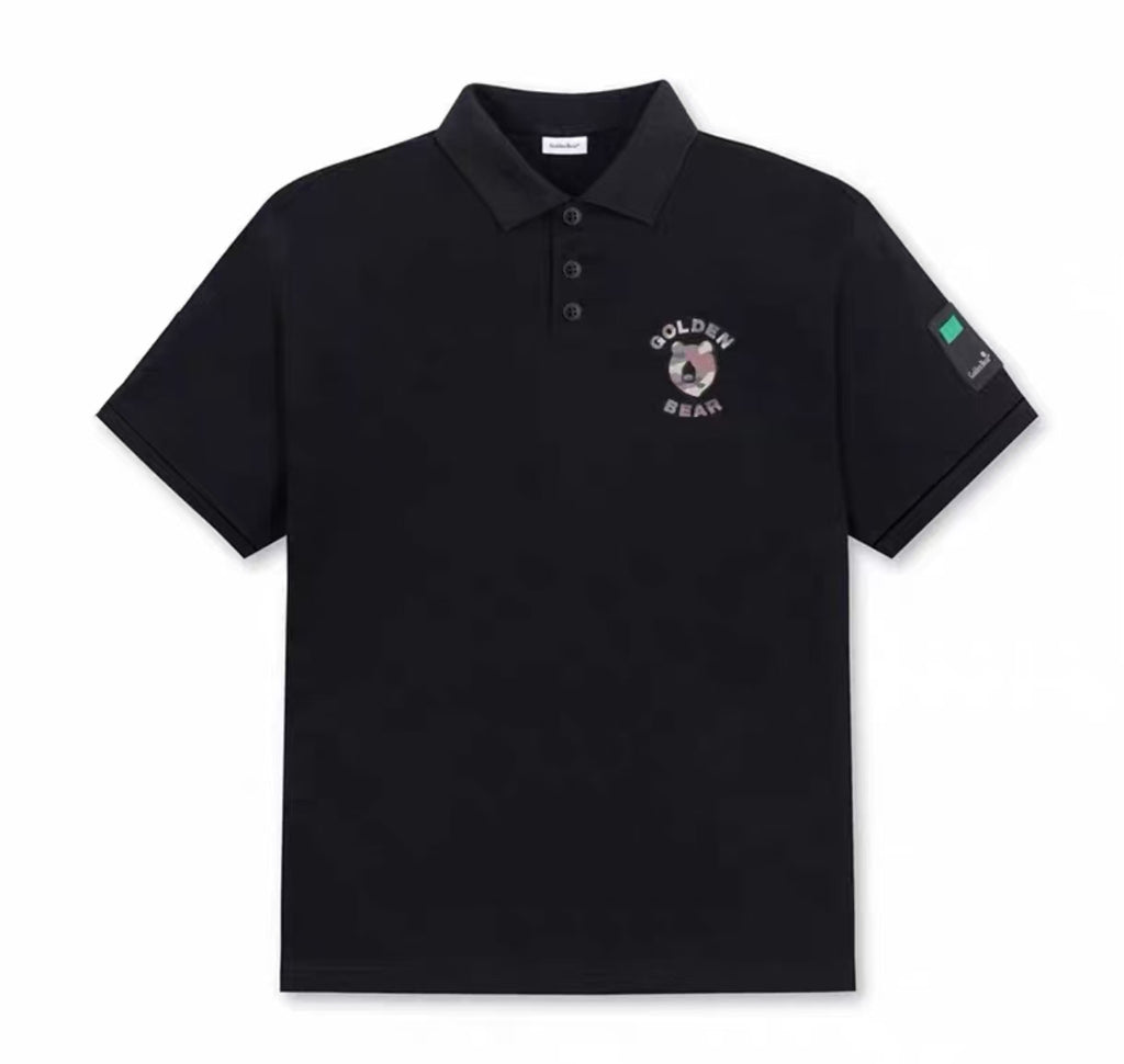 Golden Bear 유니섹스 그래픽 칼라 골프 폴로 블랙 상품 정면